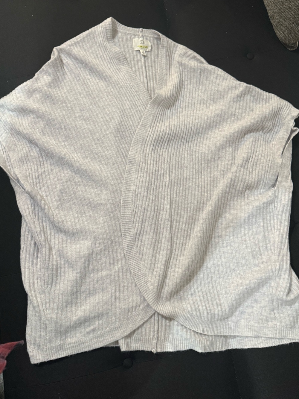 Offline Light Gray Ribbed Wrap Cardigan